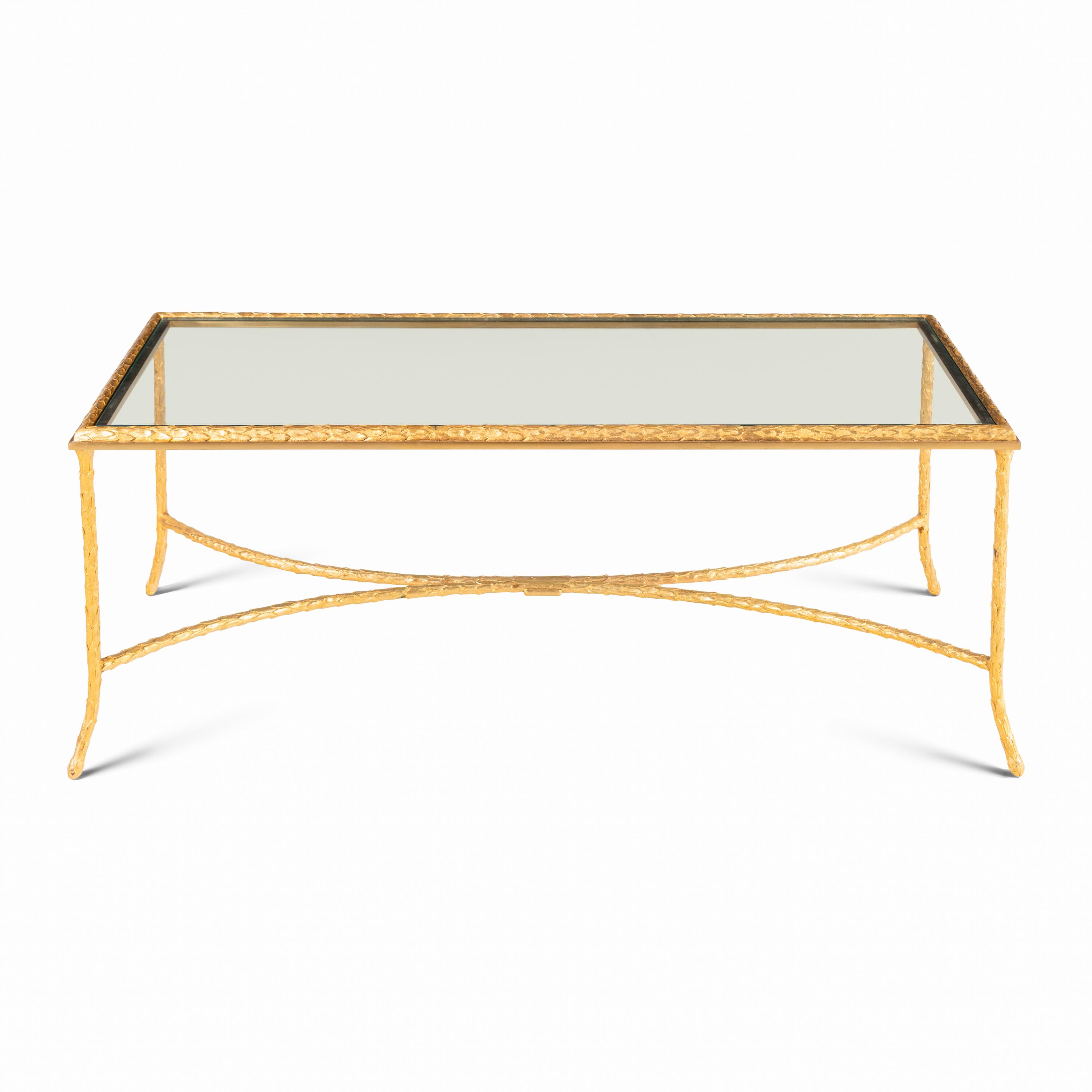 A Gilt Bronze and Glass Low Table
