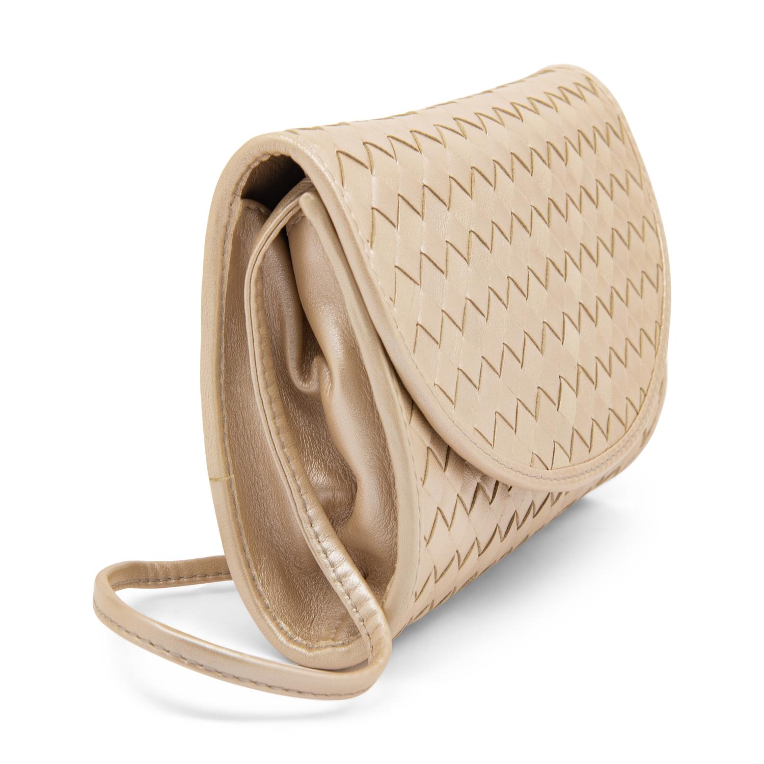 Bottega Veneta, Metallic Intrecciato Clutch/Shoulder Bag