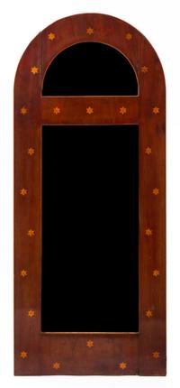 An Empire Mahogany Mirror Height 52 x width 22 inches.