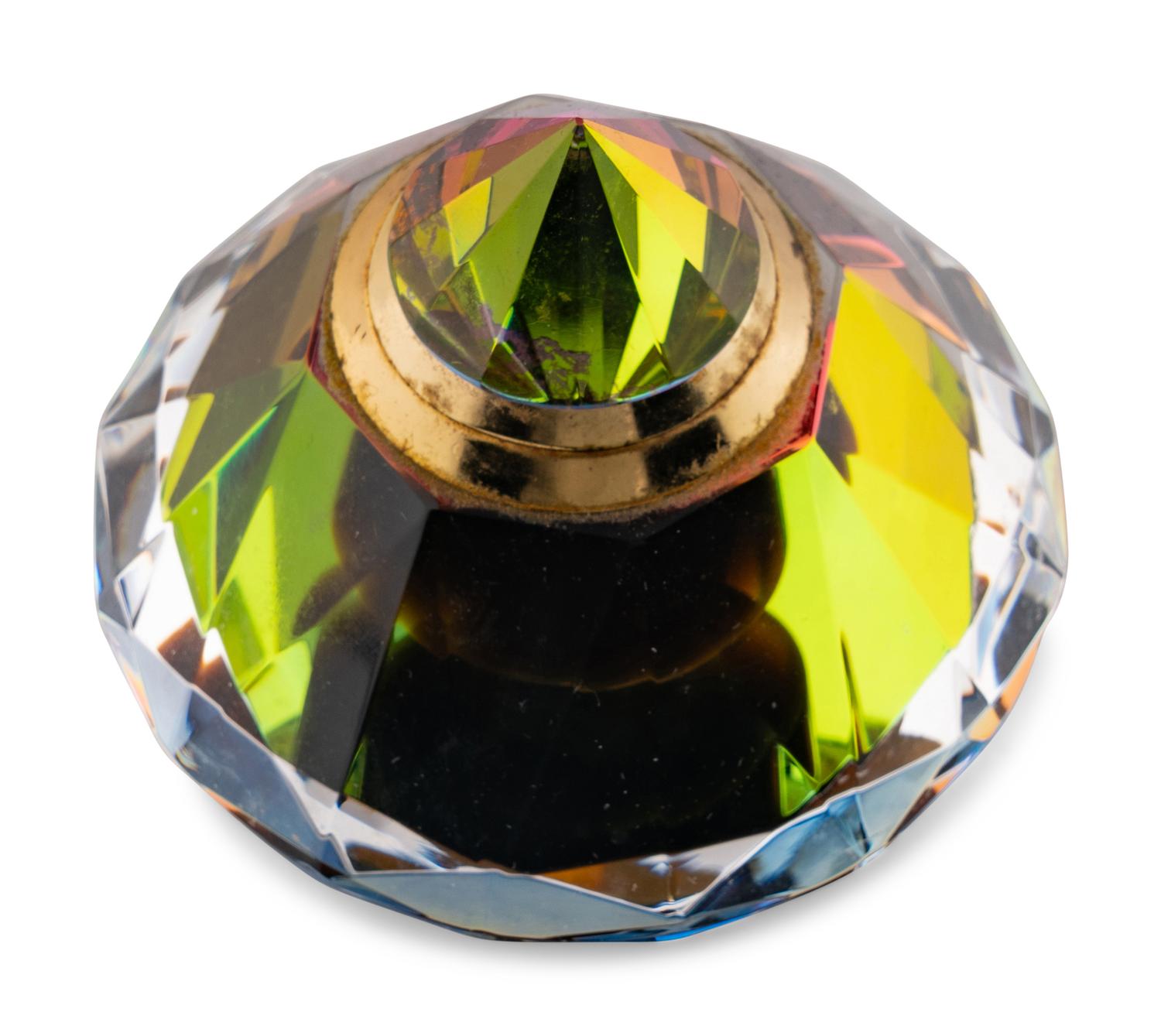 Three Czech Cut Glass Perfume Bottles