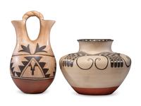 Substantial Kewa and Jemez Pottery Jars