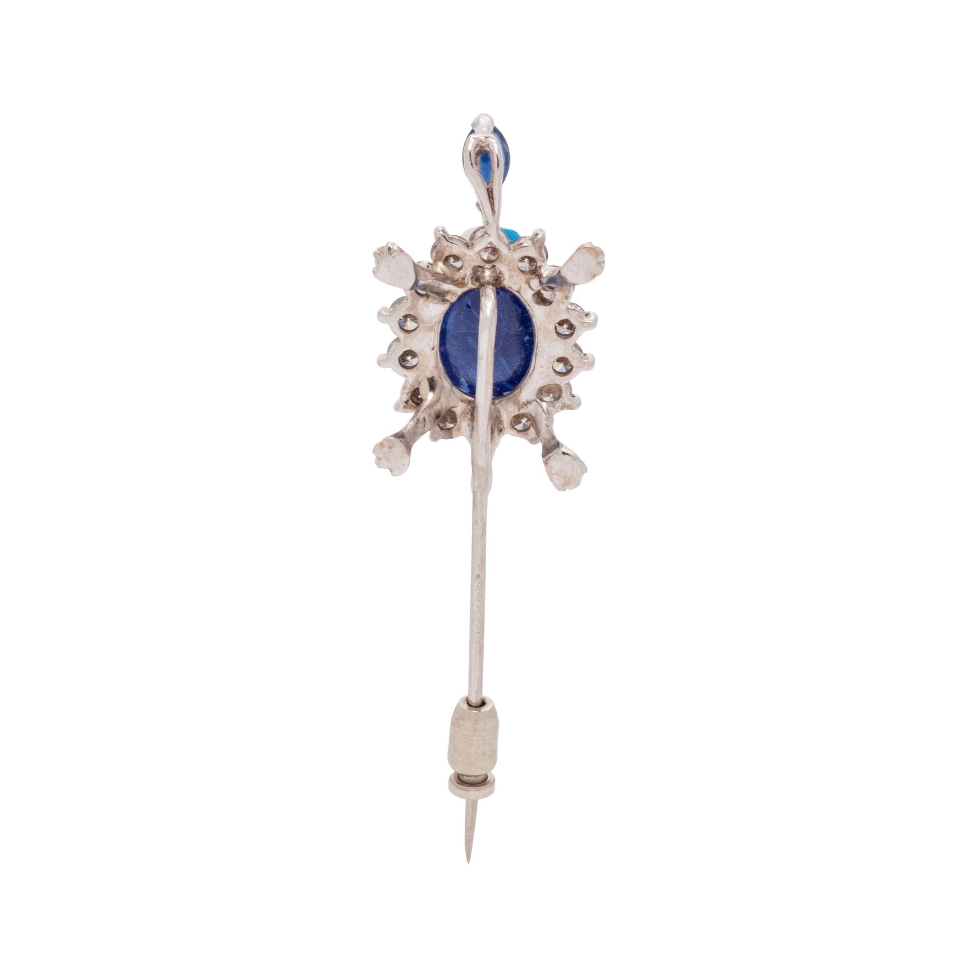 SAPPHIRE AND DIAMOND TURTLE STICKPIN