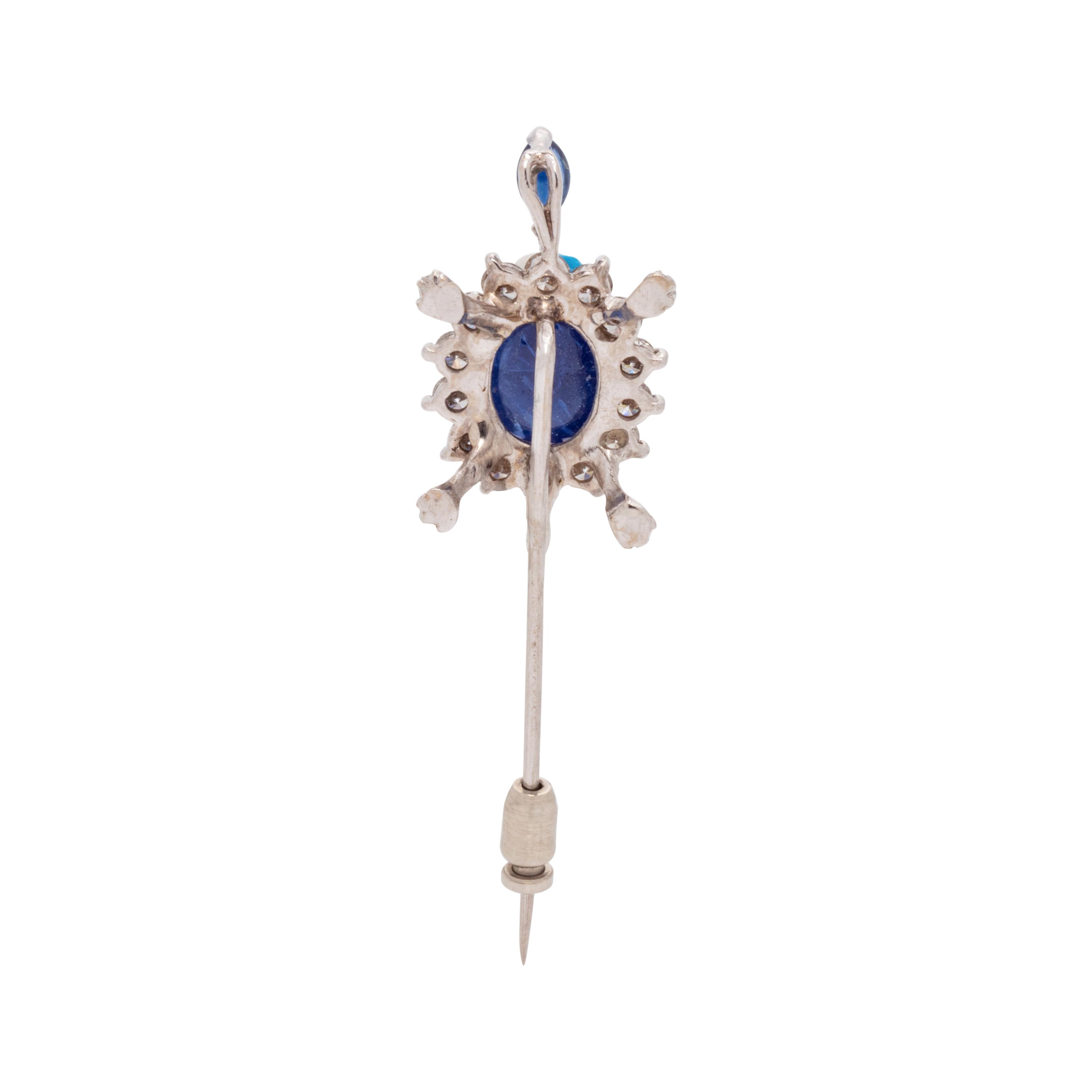 SAPPHIRE AND DIAMOND TURTLE STICKPIN
