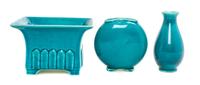 Three Robinson Pottery Articles Width of first 6 3/4 inches.
