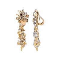 CONVERTIBLE BICOLOR GOLD AND DIAMOND EARCLIPS