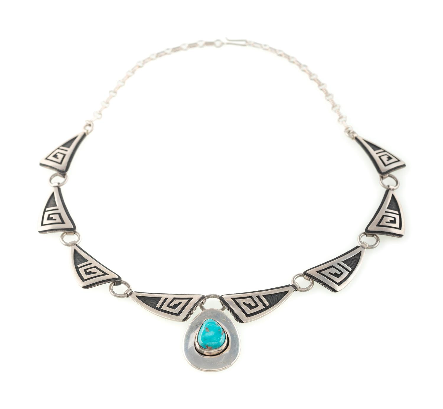 Silver Overlay and Turquoise Necklace