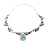 Silver Overlay and Turquoise Necklace