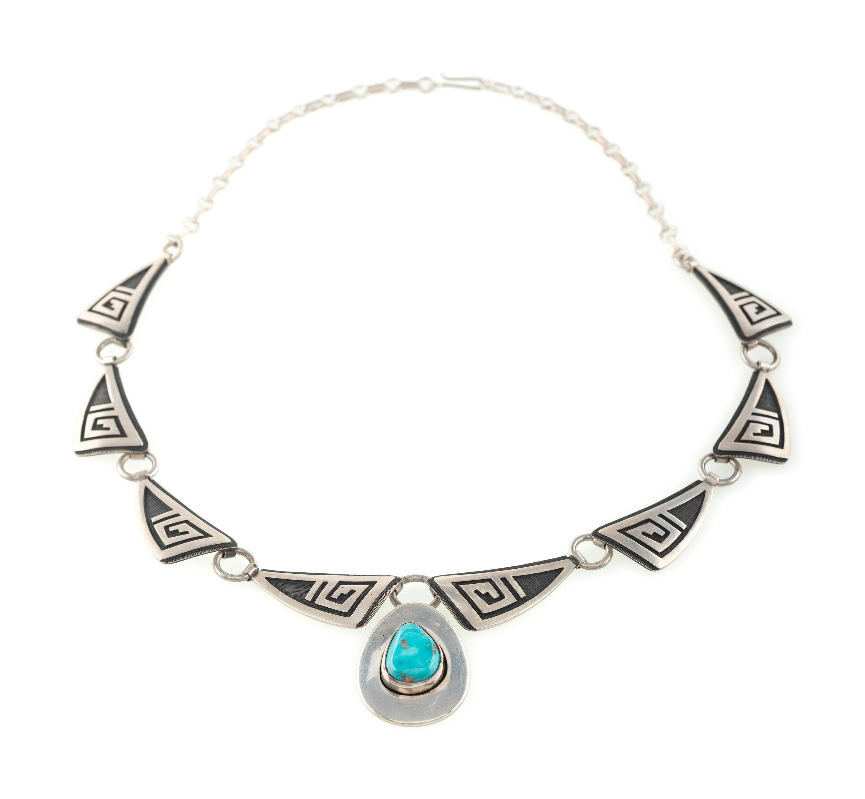 Silver Overlay and Turquoise Necklace