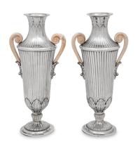 A Pair of Buccellati Silver Vases