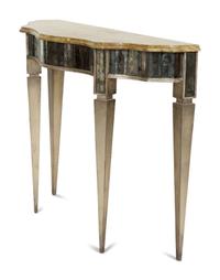 An Art Deco Style Silvered and Gilt Mirror-Inset Console Table