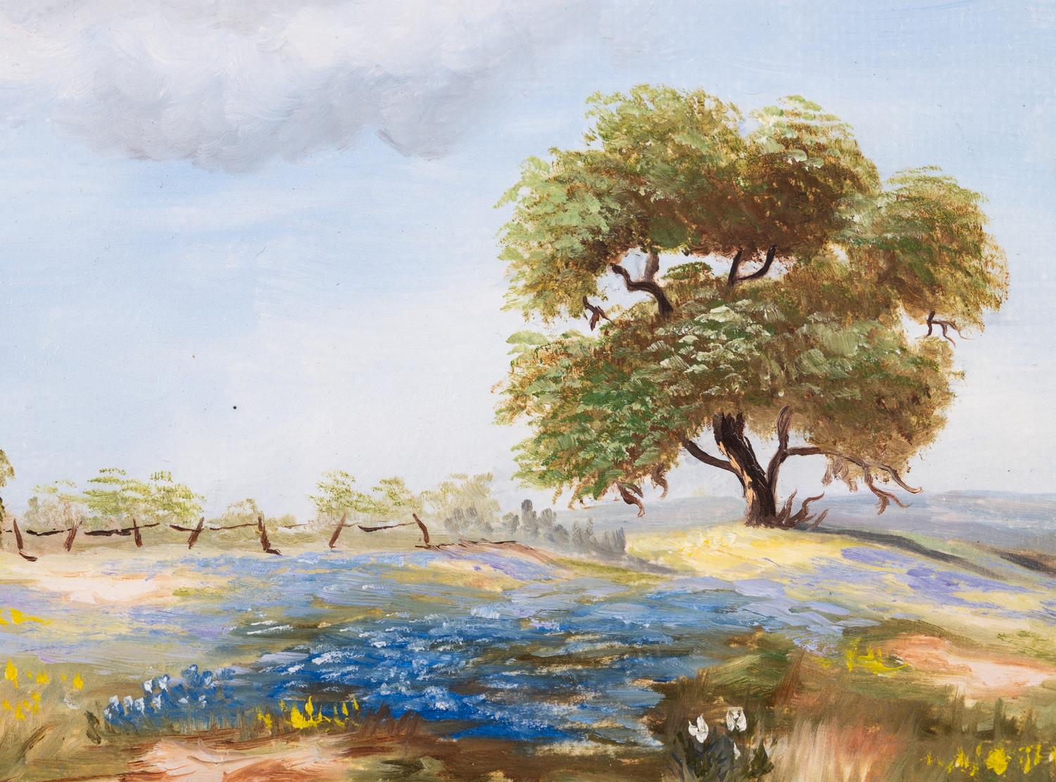 Two Works: Bluebells in a Meadow, oil on canvas and Bluebells on a Hillside , oil on board