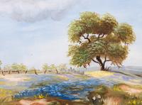 Two Works: Bluebells in a Meadow, oil on canvas and Bluebells on a Hillside , oil on board