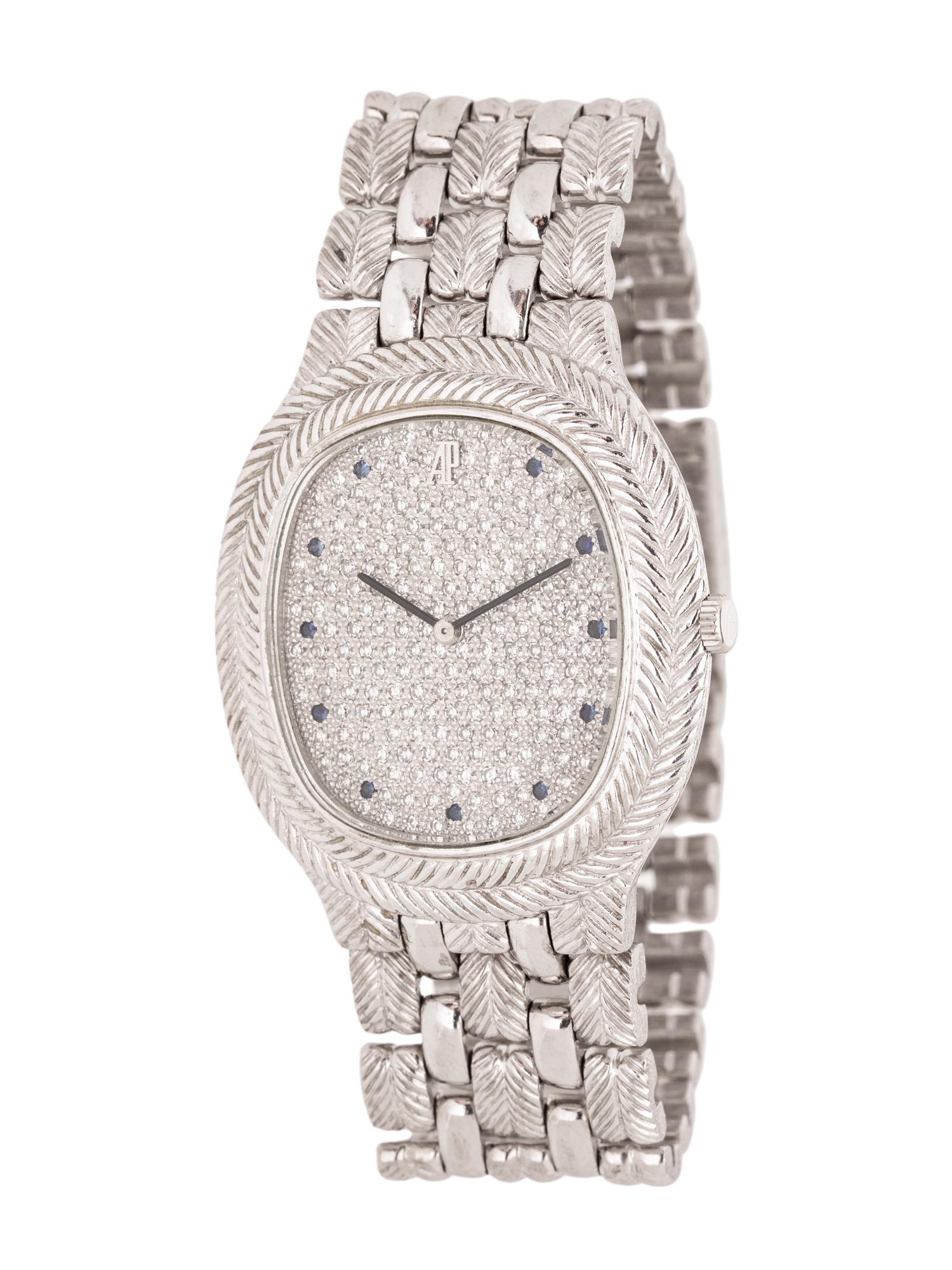 AUDEMARS PIGUET, 18K WHITE GOLD AND DIAMOND WATCH