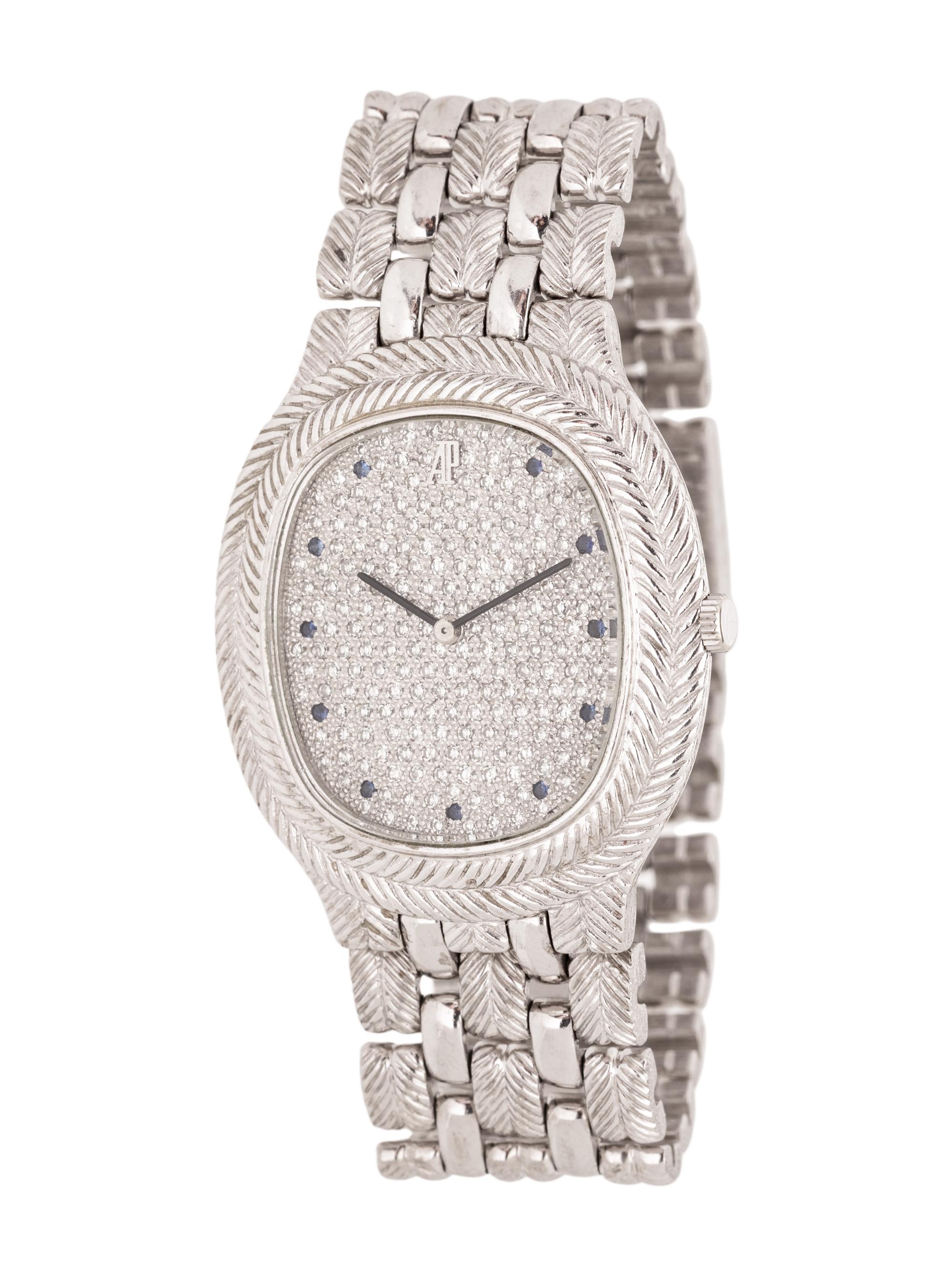 AUDEMARS PIGUET, 18K WHITE GOLD AND DIAMOND WATCH