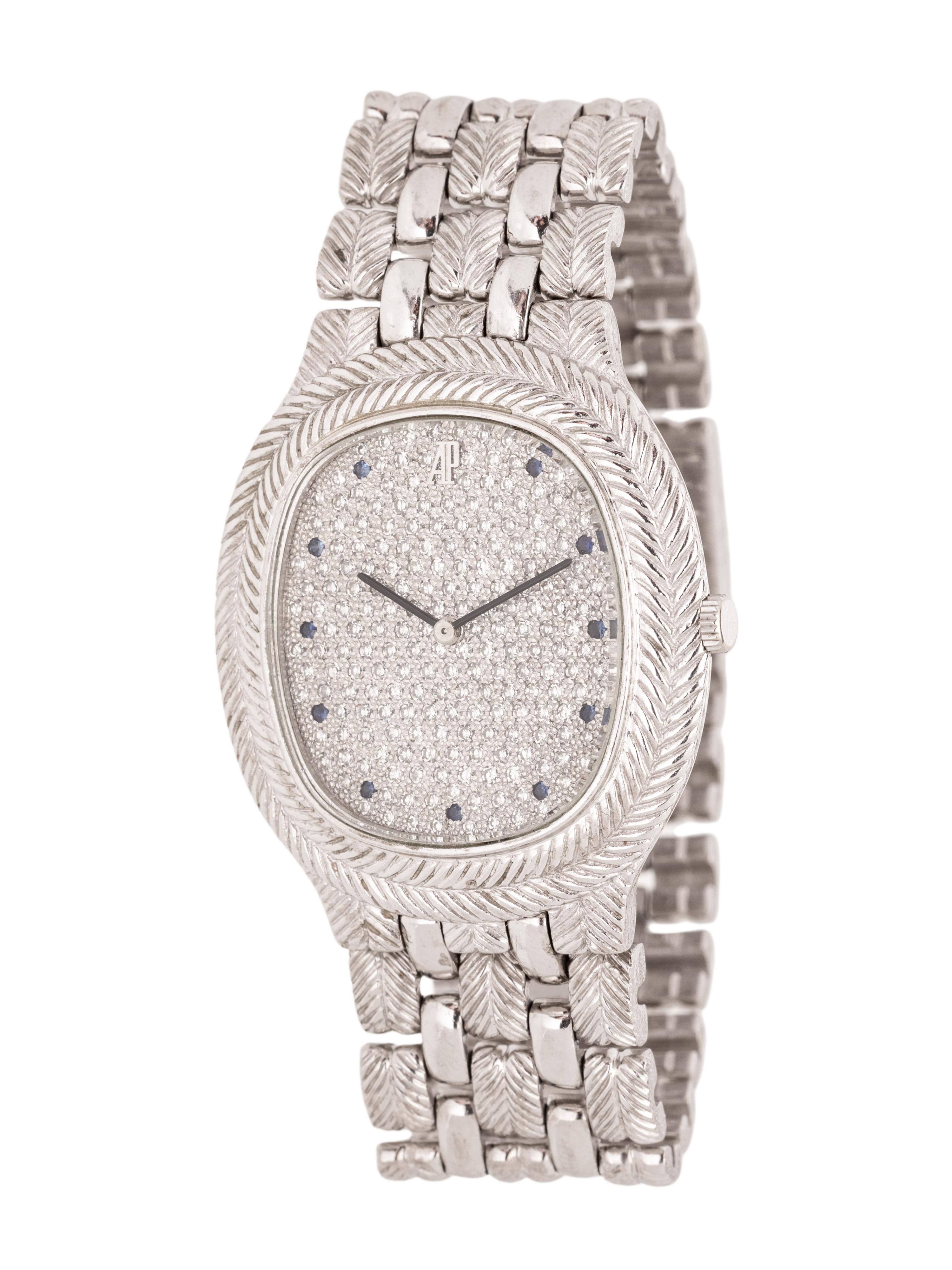 AUDEMARS PIGUET, 18K WHITE GOLD AND DIAMOND WATCH