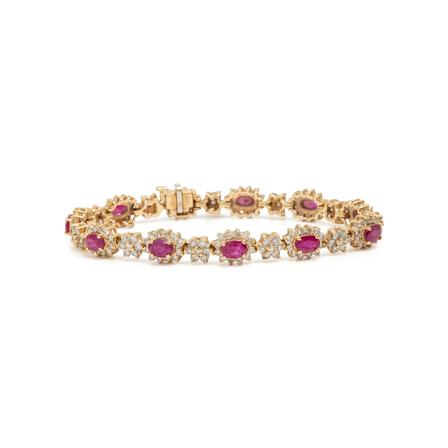 Ruby, Diamond, and Yellow Gold Bracelet