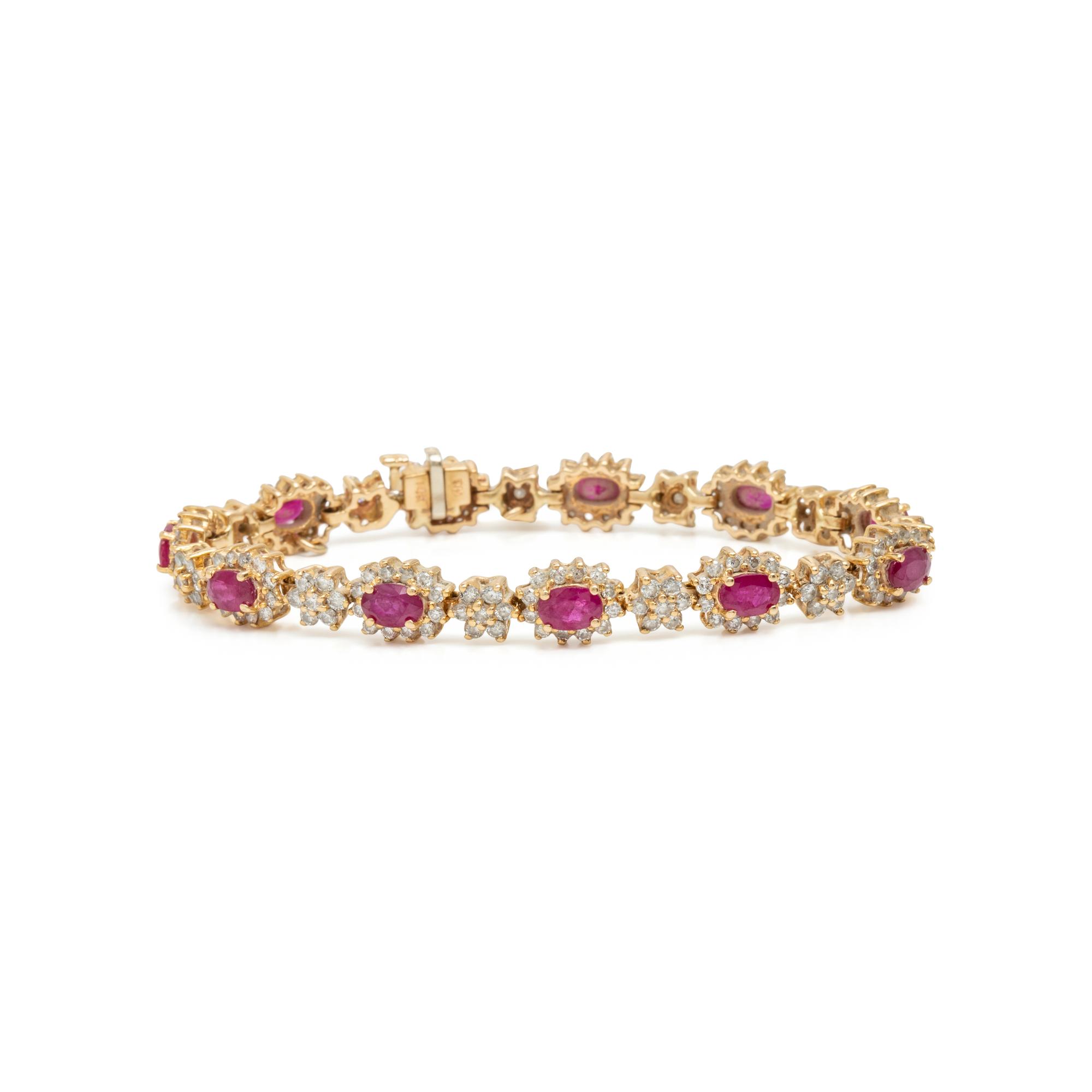 Ruby, Diamond, and Yellow Gold Bracelet