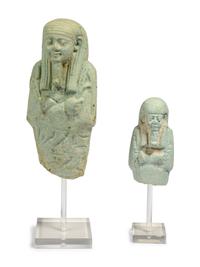 Two Egyptian Faience Ushabti Fragments