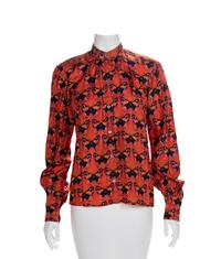 Yves Saint Laurent Butterfly Button-Up Blouse, 1980-90s Size label: 40