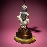 A Chinese Grey and White Jade 'Phoenix' Vase, Late Qing Dynasty — 清晚期 灰白玉雕鳳凰寶瓶