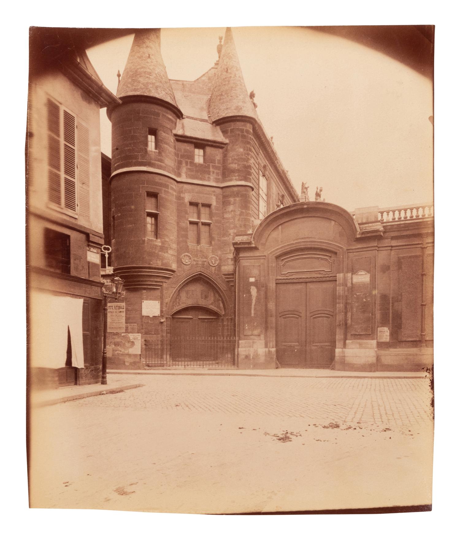 A group of five photographs depicting Paris ( Les Archives - rue des Francs Bourgeois , 1899-1900; Annexe de l'Hôtel Dieu, rue de la Bucherie, cour Saint Julien , 1902-1903; H ô tel de Chanac [cour], 127 rue de Grenelle , 1907; Saint-M é dard, 1926; Avenue de l'Observatoire , 1899-1900)