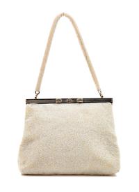 White Vintage Beaded Bag, 1950-70s