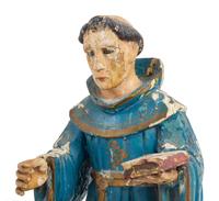 A Continental Painted Figure of a Saint