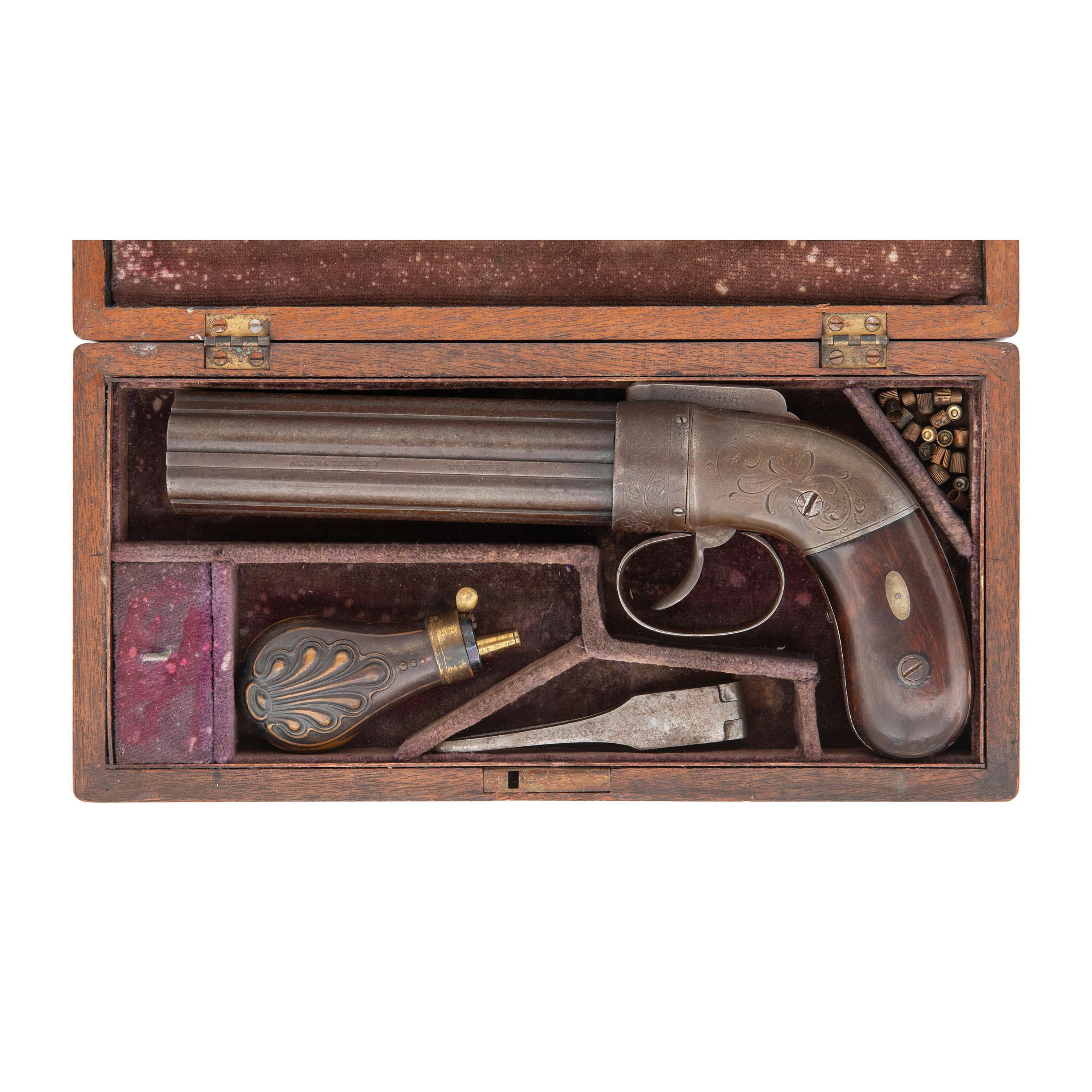 Early Transition Dragoon Sized Cased Allen & Thurber Pepperbox