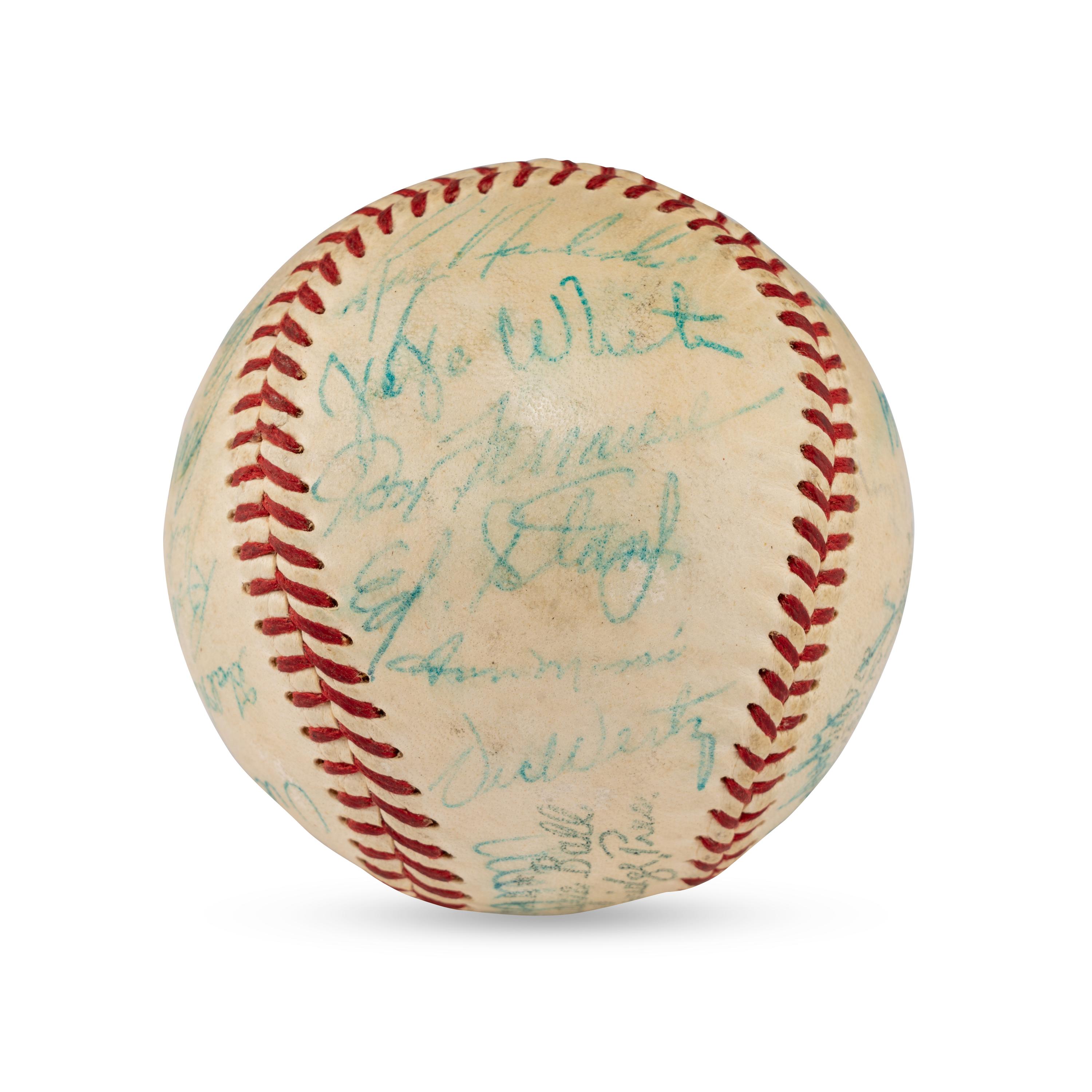 A 1958 Cleveland Indians Team Signed Autograph Baseball