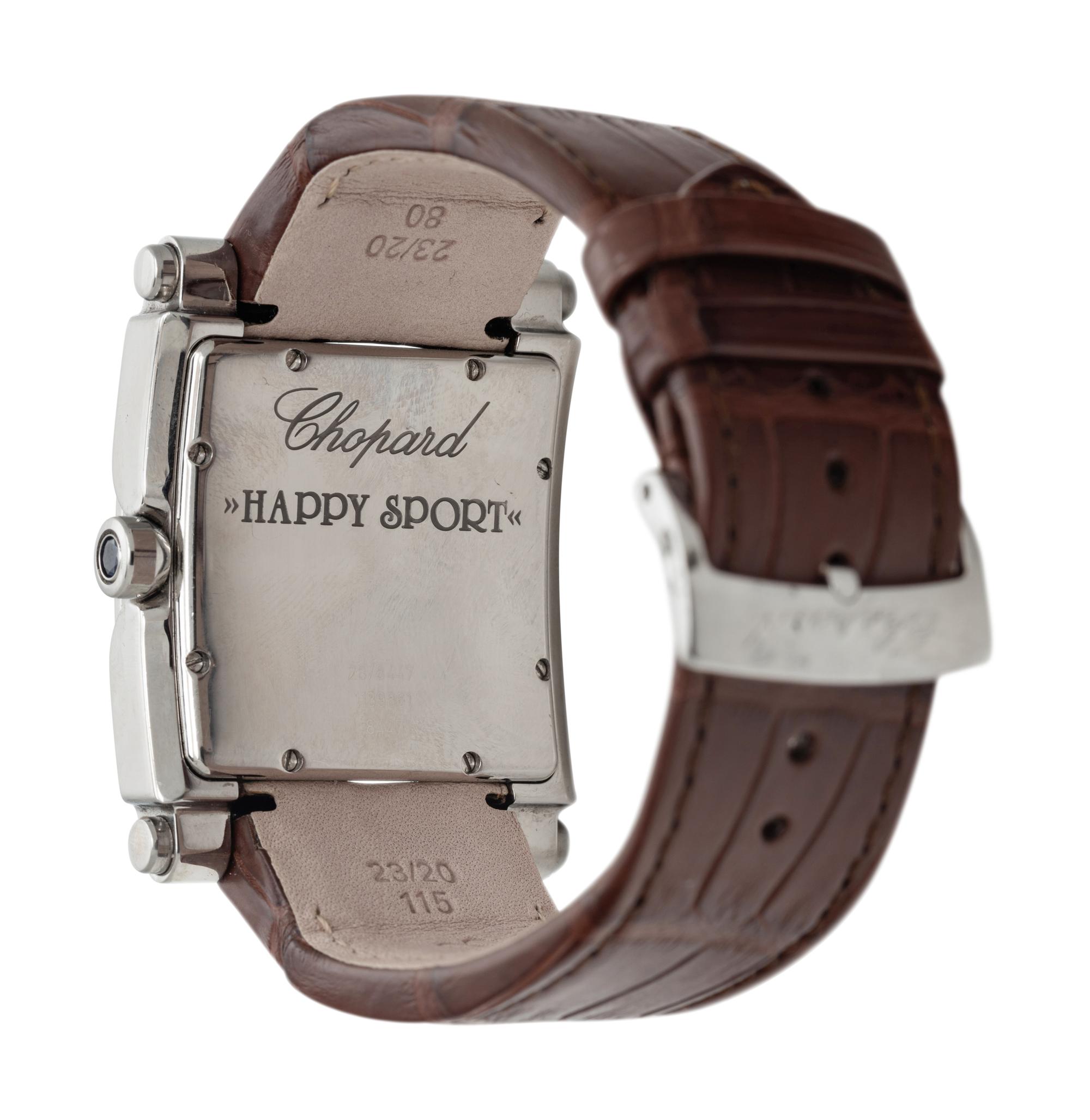 CHOPARD, STAINLESS STEEL 'HAPPY SPORT' WATCH