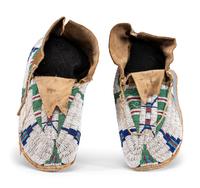 Cheyenne Beaded Hide Moccasins