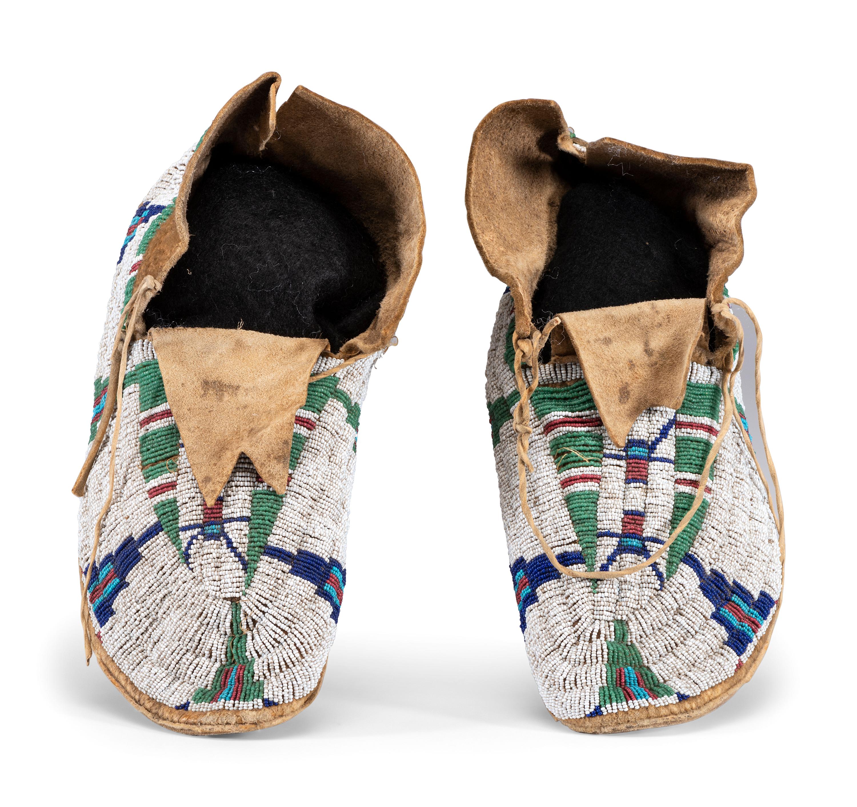 Cheyenne Beaded Hide Moccasins