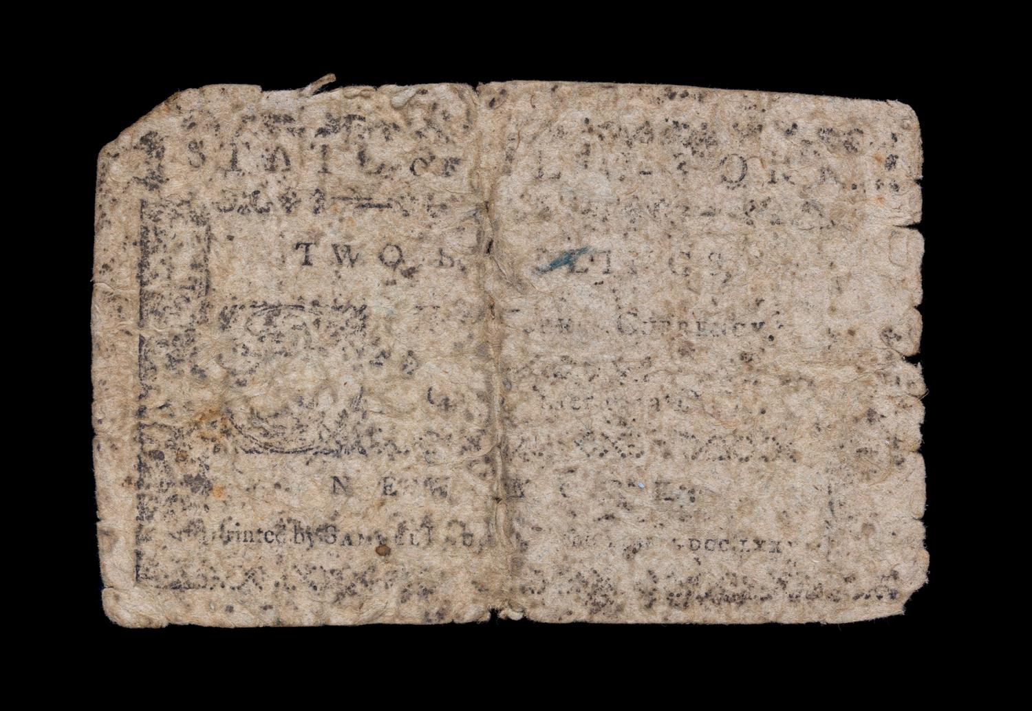 A Colonial State of New York 2-Schilling Note