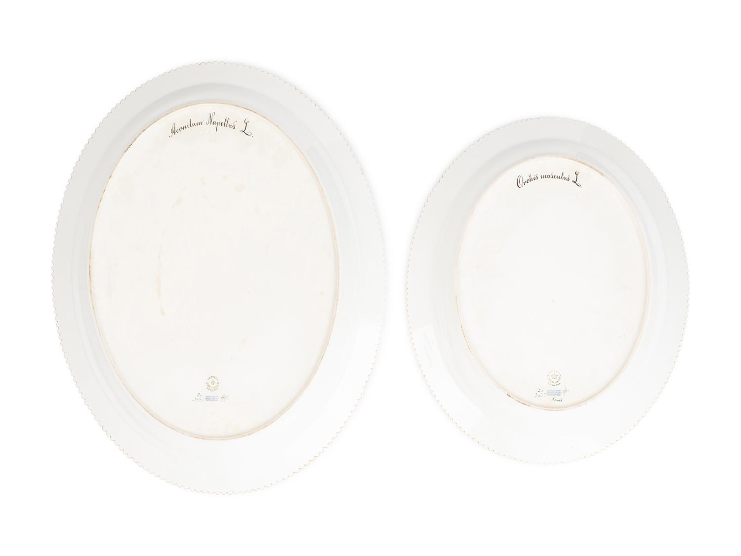 Two Royal Copenhagen Flora Danica Porcelain Oval Platters