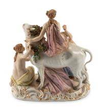A Meissen Porcelain Figural Group of Europa and the Bull