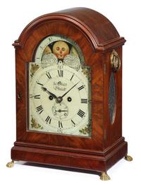 Chippendale mahogany bracket clock john childs (active 1813-1847) philadelphia, pa, circa 1825
