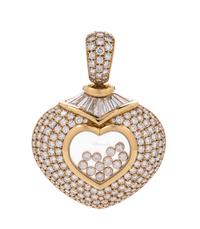 An 18 Karat Yellow Gold and Diamond 'Happy Heart' Pendant, Chopard,