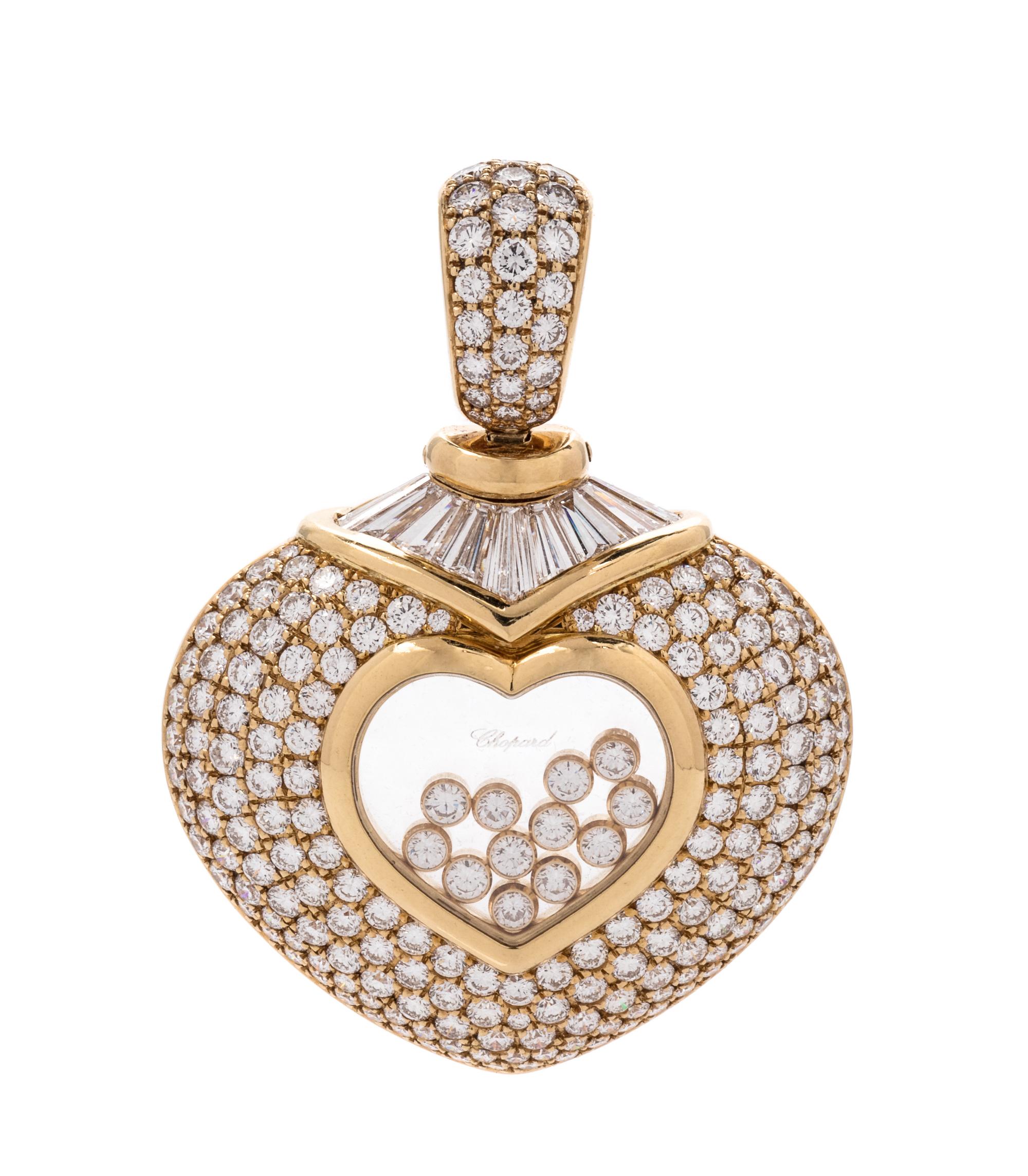 An 18 Karat Yellow Gold and Diamond 'Happy Heart' Pendant, Chopard,