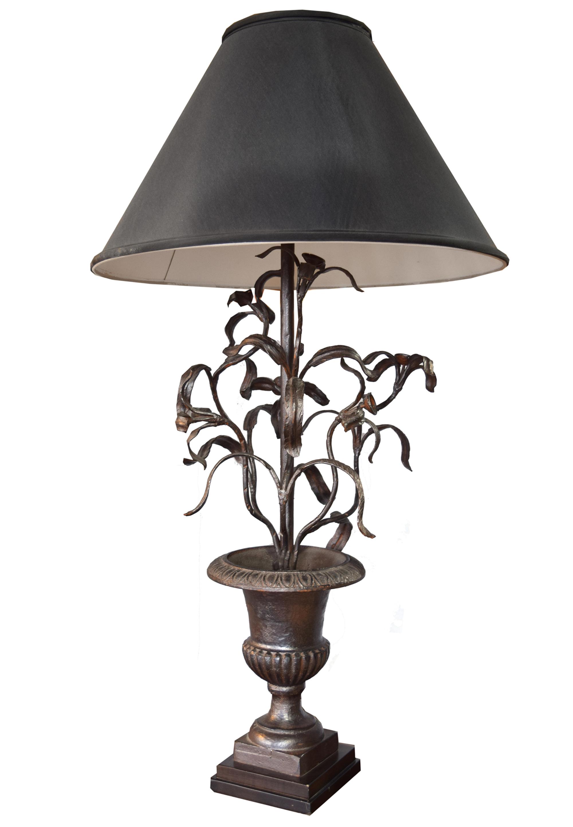 A Cast Iron Table Lamp by Jose Thenee 24" W x 24" D x 44" H — Argentina, Circa 1930