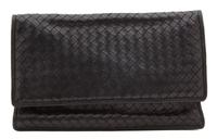 A Bottega Veneta Black Intrecciato Flap Handbag, 12" x 8" x 1".