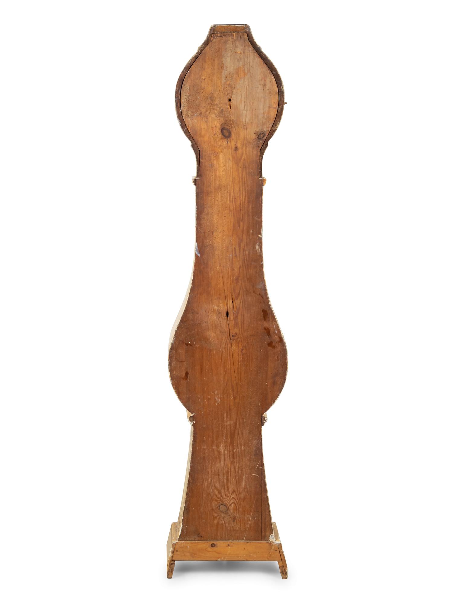 A Gustavian Polychrome Decorated Morbier-Form Clock