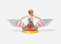 A Wedgwood Majolica Figural Double Salt, UK, circa 1875