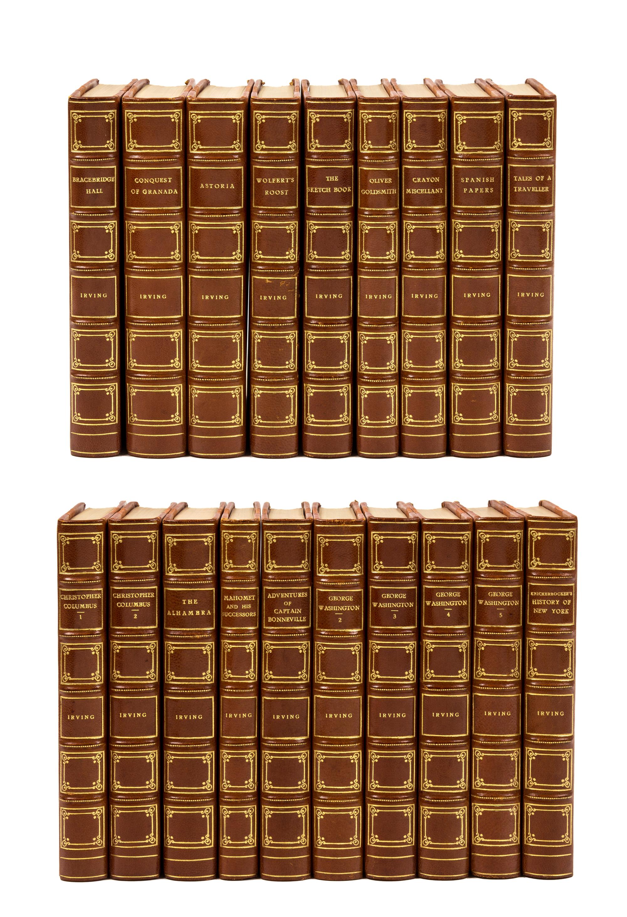 IRVING, Washington (1783-1859). Works . New York and London: GP Putnam's Sons, The Knickerbocker Press, n.d.