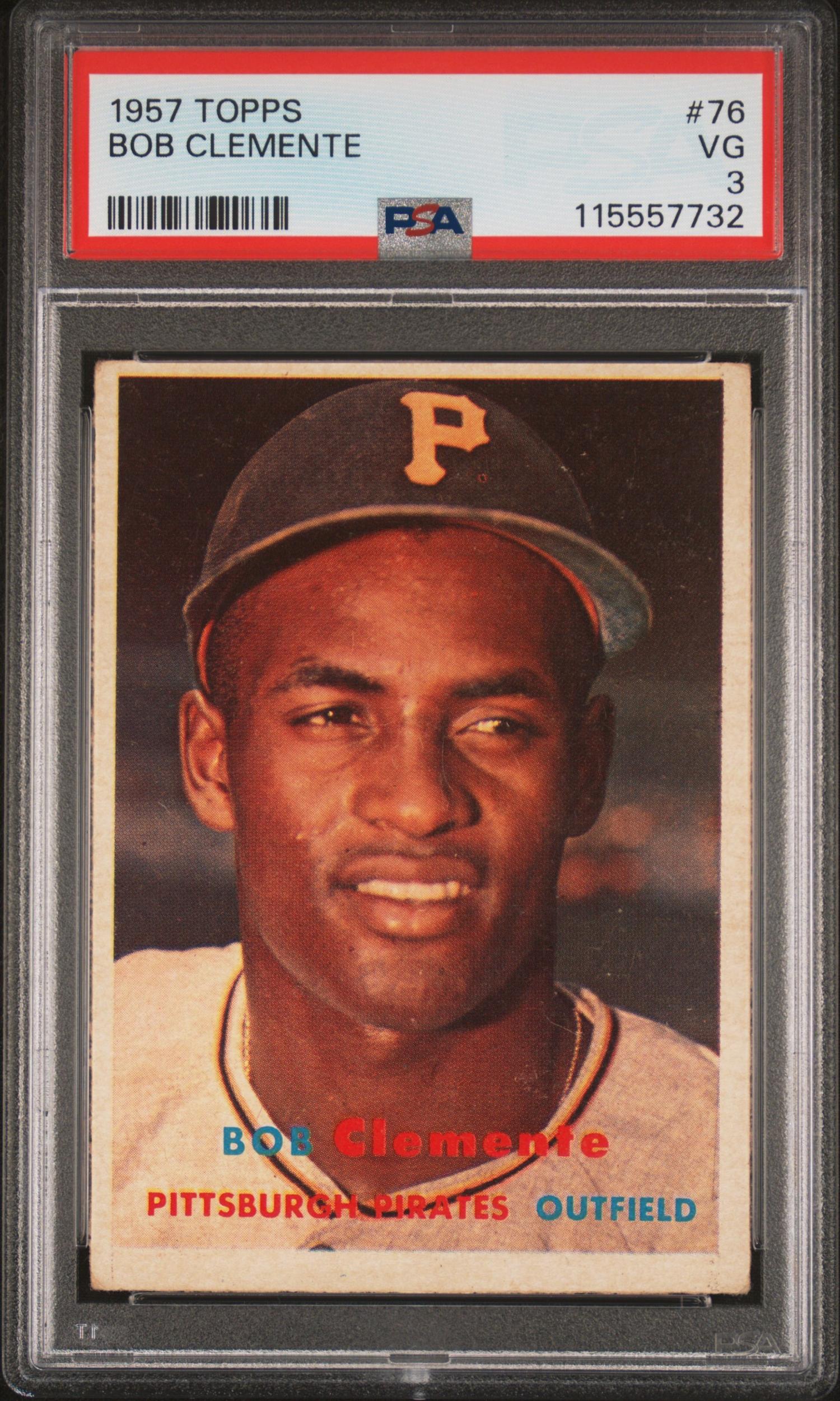 A 1957 Topps Roberto Clemente Baseball Card No. 76 (PSA 3 VG) from The Collection of David Eisenhower