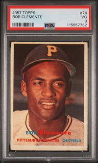 A 1957 Topps Roberto Clemente Baseball Card No. 76 (PSA 3 VG) from The Collection of David Eisenhower