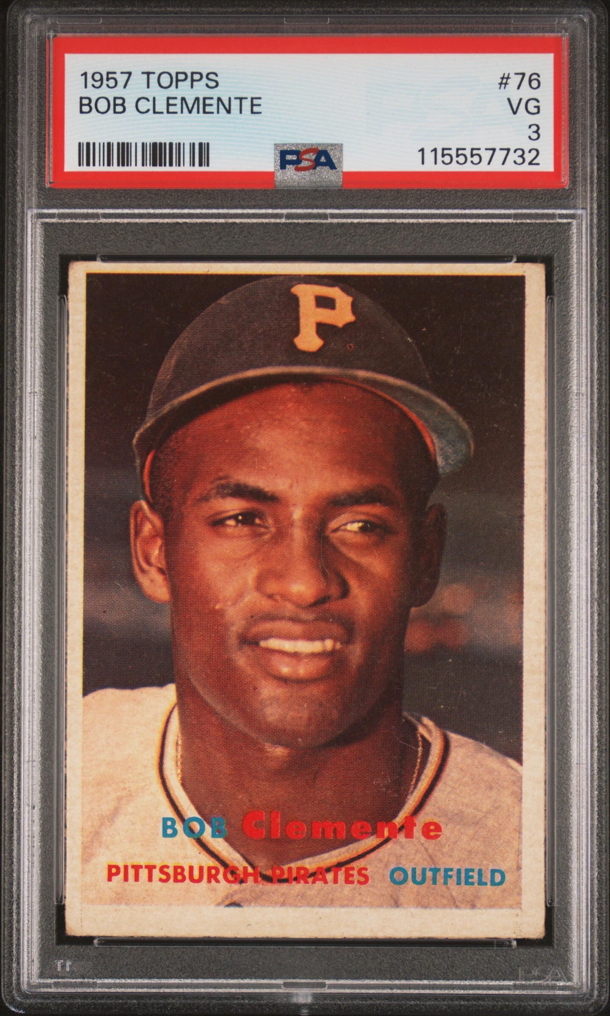 A 1957 Topps Roberto Clemente Baseball Card No. 76 (PSA 3 VG) from The Collection of David Eisenhower