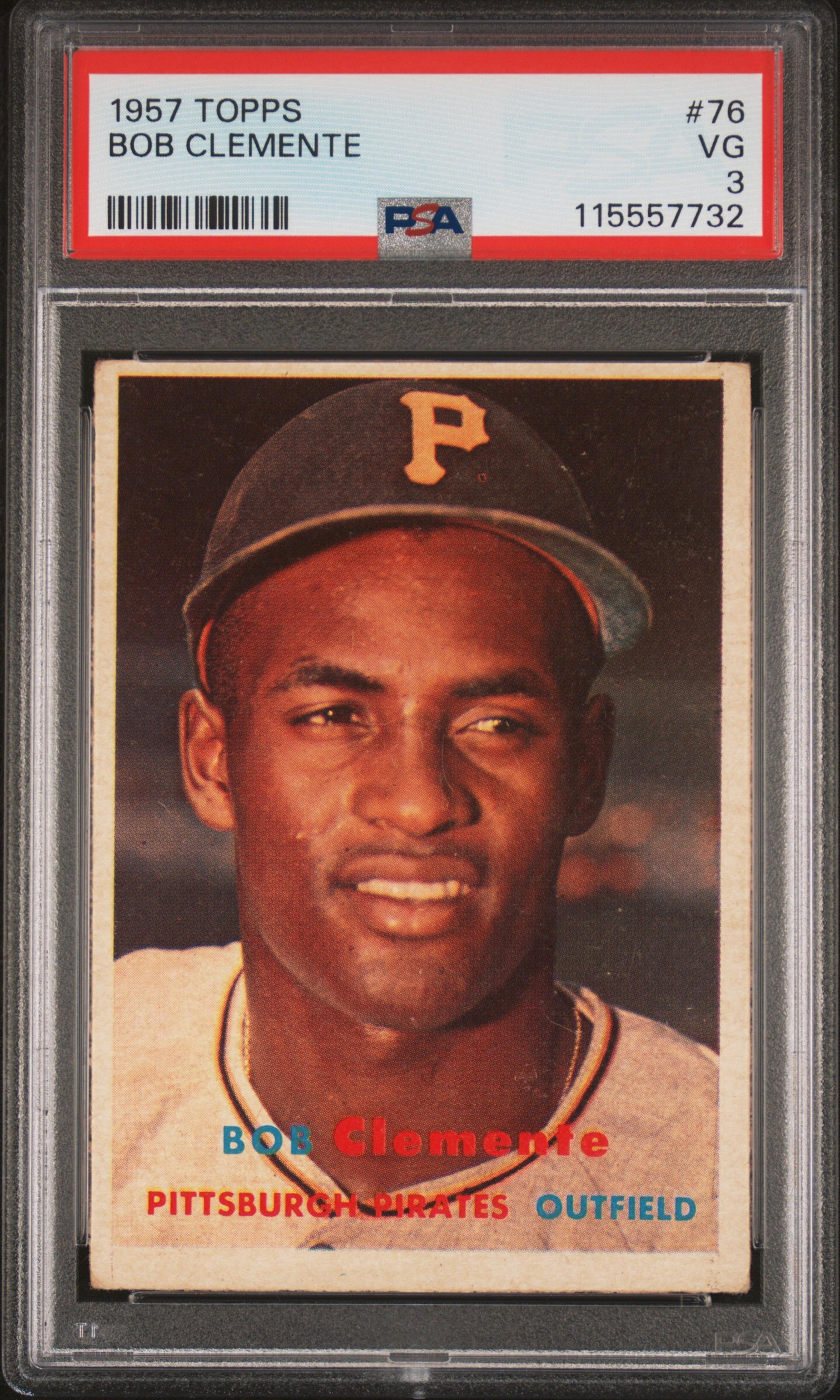 A 1957 Topps Roberto Clemente Baseball Card No. 76 (PSA 3 VG) from The Collection of David Eisenhower