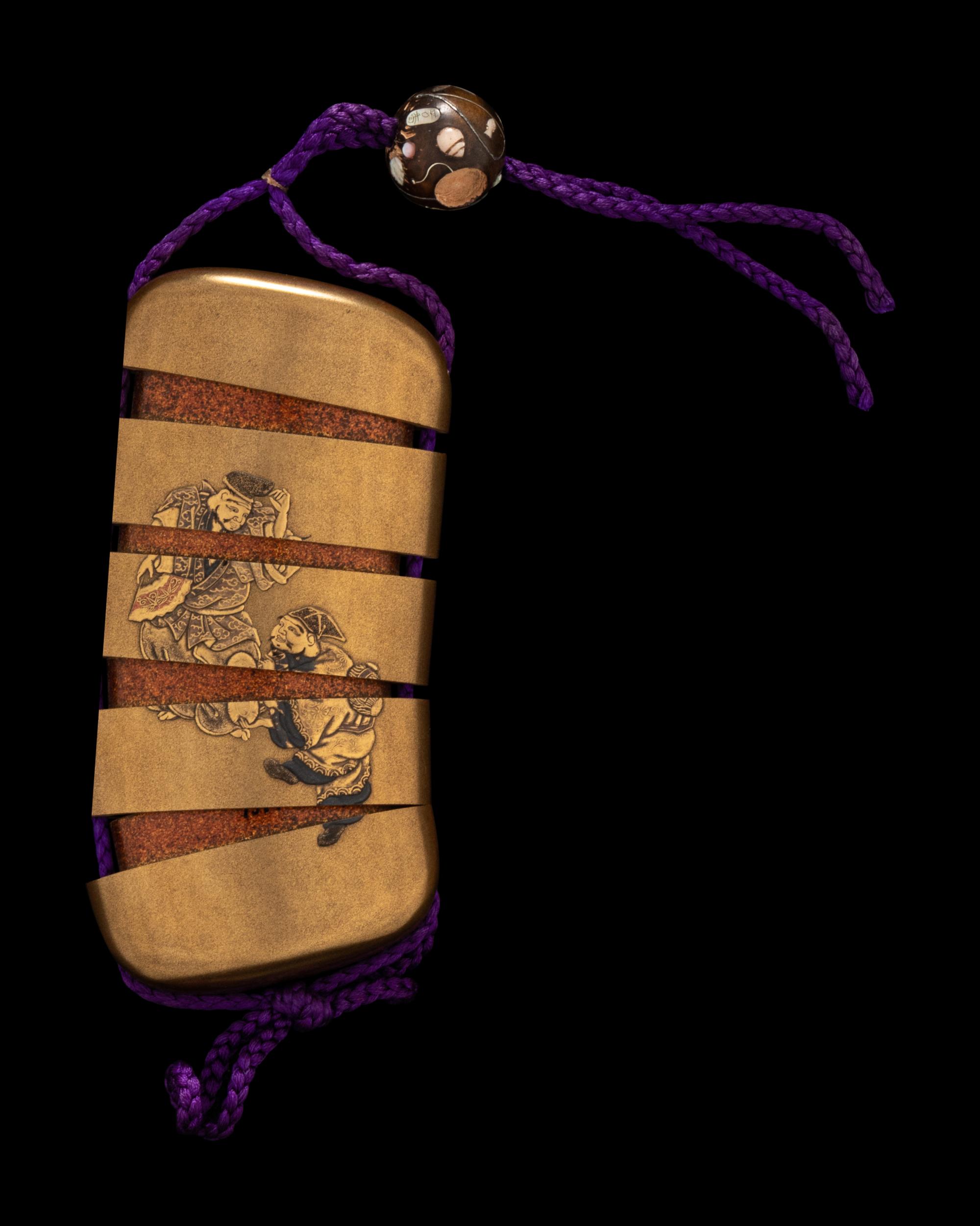 A Japanese Gold Lacquer Four-Case Inro