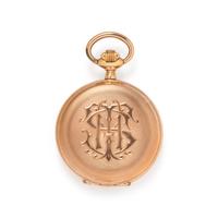 18K YELLOW GOLD HUNTER CASE POCKET WATCH
