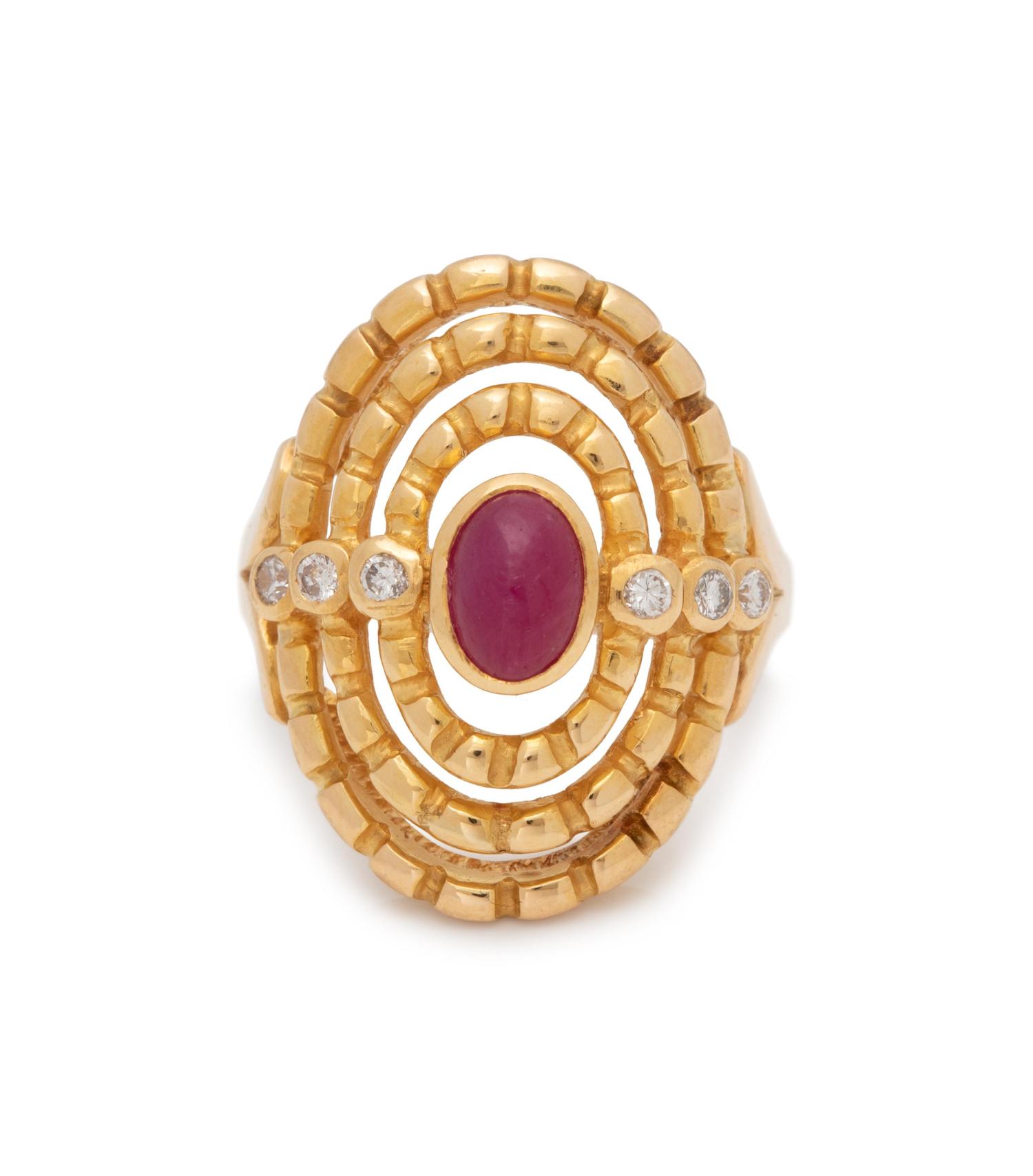 LALAOUNIS, RUBY AND DIAMOND RING